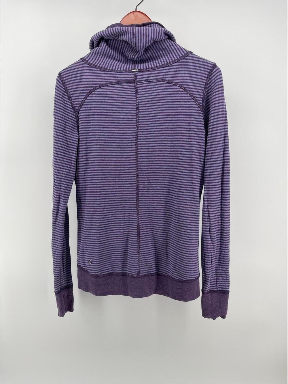 Lululemon Y2K In A Cinch Reversible Pullover Purple Striped Long Sleeve Womens - Picture 3 of 9